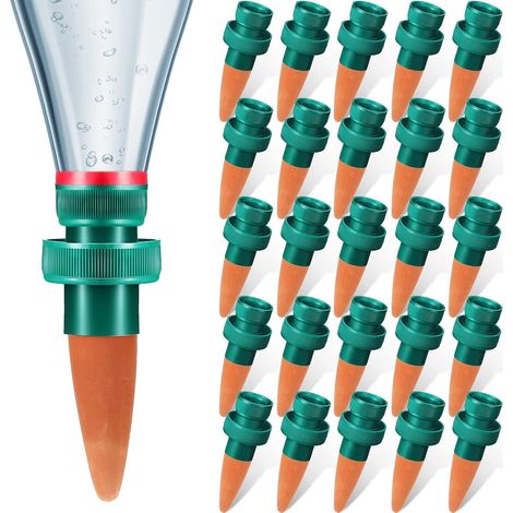 Pointes d'arrosage pour plantes, piquets d'arrosage pour plantes d'intérieur, système d'irrigation automatique (25 pièces)