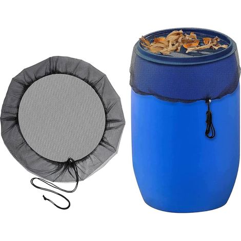 Filet de Protection pour Tonneau de Pluie - Diamètre 95 cm - Avec Cordon de Serrage Réglable - Pour Jardin Cour Extérieur - 1 Pièce (1/5)