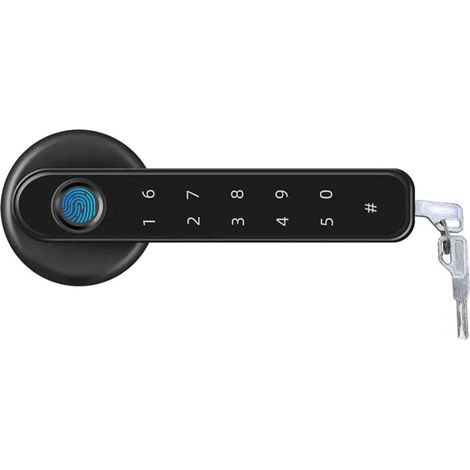 Serrure de Porte biométrique à Empreintes digitales, contrôle par Application BT, poignée d'entrée Intelligente for la Maison, déverrouillage par Application, Serrure numérique Intelligente (1/5)
