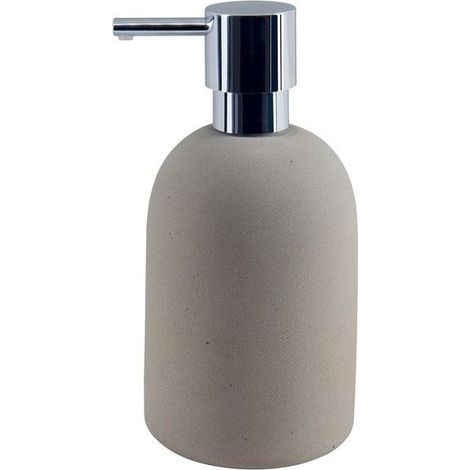 Distributeur de savon en céramique, modèle GEMMA Terre, pour salle de bain et cuisine, fixation murale ou pose libre, pièce unique (1/3)
