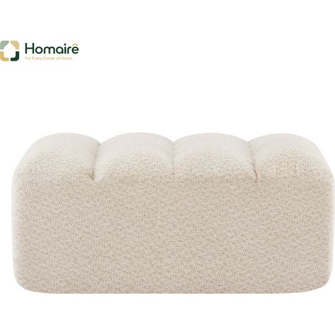 Pouf en tissu beige 104 x 61 x 45 cm HOMAIRE (1/5)