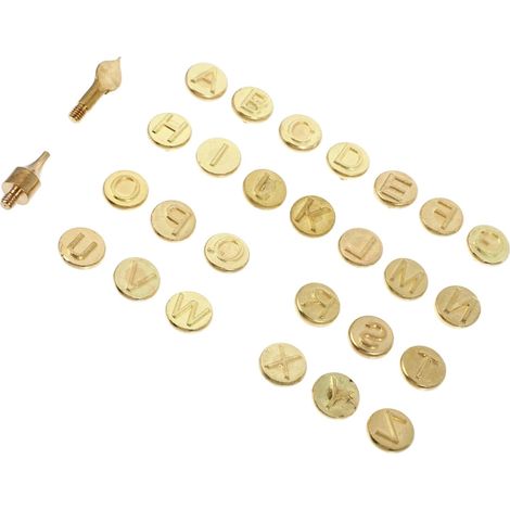 Kit doutils de pyrogravure en cuivre avec lettres de lalphabet pour le bricolage (1/5)