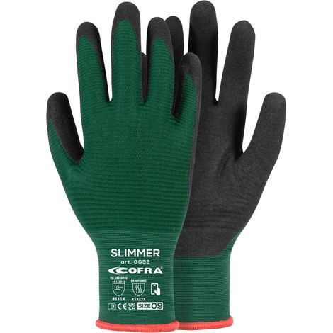 Guantes de trabajo Cofra Slimmer con revestimiento de nitrilo
