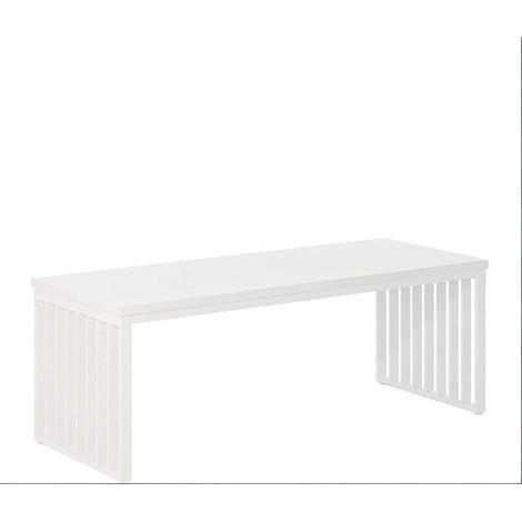 CHICFURN Scrivania doppia 180x60x76 cm in MDF e metallo bianco, per due persone, stile industriale (1/5)