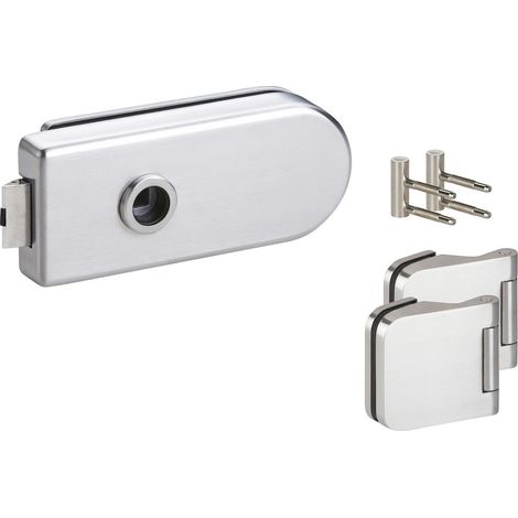 HERMAT Ganzglastürschloss-Set VENEZIA 6011/6315/HZ, Edelstahl