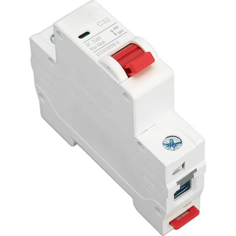 Disjoncteur 1P DC 250V 32A MCB Rail DIN Interrupteur de Protection Pouvoir de Coupure 6000A (1/5)