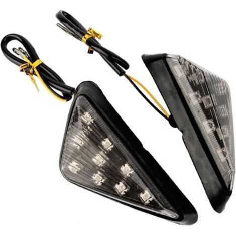 2 pcs Feux de Clignotants, Ambre LED Feux de Signalisation Voyants, 12V Triangle Feux de Marqueur de Stroboscope Universel Jaune Lumière
