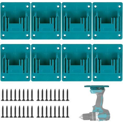 Support Outils Mural pour Makita 18V, 8 Pièces Support Machine Makita avec 32 Vis, Porte Outils Mural Support Perceuse pour Makita Perceuse sans Fil de Machine Atelier Stockage (Cyan Bleu) (1/5)