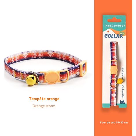 Collier pour chat avec clochette - Sécurité anti-étranglement - Couleurs tendance - Convient aux chats ayant un tour de cou de 15 à 30 cm