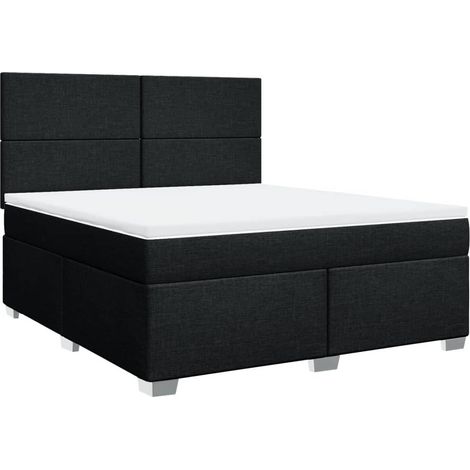 Maison Exclusive - Giroletto a Molle con Materasso Nero 180x200 cm in Tessuto