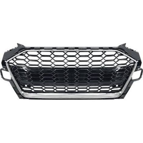 Grille Calandre avant ABS Audi A4 B9 2019 a 2023 Noir/Chrome Look Sport-38613834 (1/2)