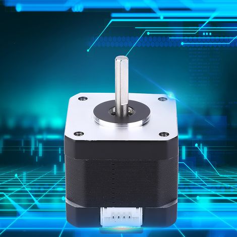 Moteur pas à pas miniature biphasé Nema17 1,8°, 3,6 V 1,5 A, XH-2,54, câble noir. (1/5)