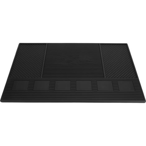 Tapis de travail antidérapant en silicone pour coiffeur, idéal pour tondeuses et ciseaux. (1/5)
