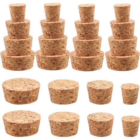 40 bouchons liège, kaki, étanches, pour bouteilles et bocaux (1/5)
