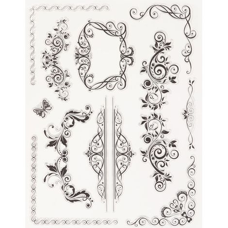 Jeu de 6 pochoirs silicone transparent pour scrapbooking, cadre photo, fabrication de cartes, DIY, gaufrage précis, décoration papier, outil de bricolage créatif. (1/5)