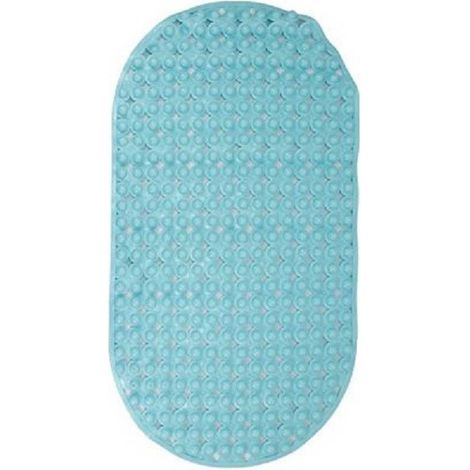 Cleafe - Tappeto Tappetino Pvc Ovale Antiscivolo Vasca Bagno Doccia 69x36cm 79748 Azzurro - (1/2)