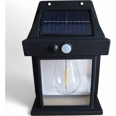 Lámpara solar LED BK-888 600lm, lámpara de pared solar para fachada, color negro, 1 unidad. (1/5)