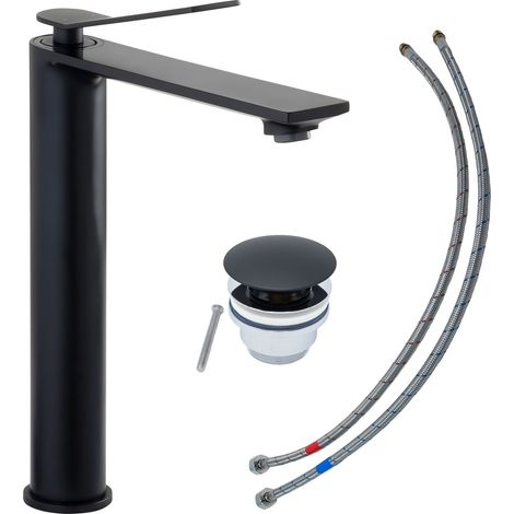 SCHÖNER WOHNEN-Kollektion Waschtischarmatur VIOLA L, Wasserhahn geeignet für Aufsatzwaschbecken in Ihrem Bad, Mattschwarz (1/3)