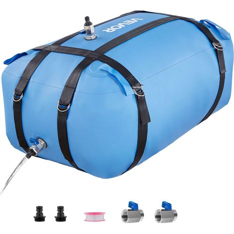 Réservoir d'Eau Souple 132 L, Vessie de Stockage Eau Pliable, Sac Conteneur d'Eau TPU Grande Capacité, pour Irrigation Jardin, Camping, Camping-car, Utilisation Extérieur, Stockage Urgence, Bleu (1/5)