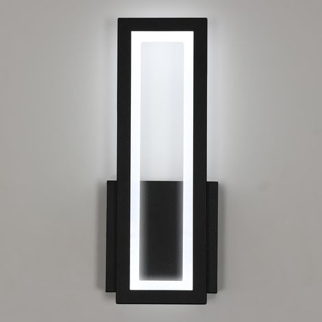 Wandleuchte LED Innen, 16W  Wandlampe Innen Acryl LED, Schwarz  6500K für Schlafzimmer Korridor Wohnzimmer Treppe (1/5)