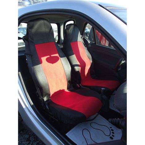Sitzbezüge für Vordersitze, Innenausstattung für Smart Fortwo, Textil, rot-schwarz