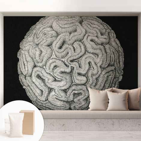 Papier peint intissé à motifs décoratifs pour salon chambre et bureau Décoration murale élégante avec colle Structure sphérique 208x146 cm (1/5)