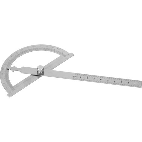 Rapporteur d'angle goniomètre en acier inoxydable 0-180°, règle de 15 cm, 120 x 150 mm (1/5)