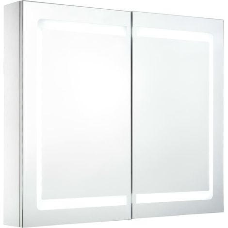 Armoire de salle de bain à miroir LED 80x12,2x68 cm (1/5)