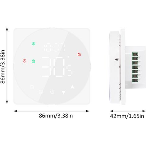 Tuya WiFi Smart Temperaturregler mit LCD-Bildschirm, 5A Touch-Thermostat für Warmwasserbereiter, Temperaturregler für die Wassererwärmung, wöchentliche Fernsteuerung über mobile App. (1/2)