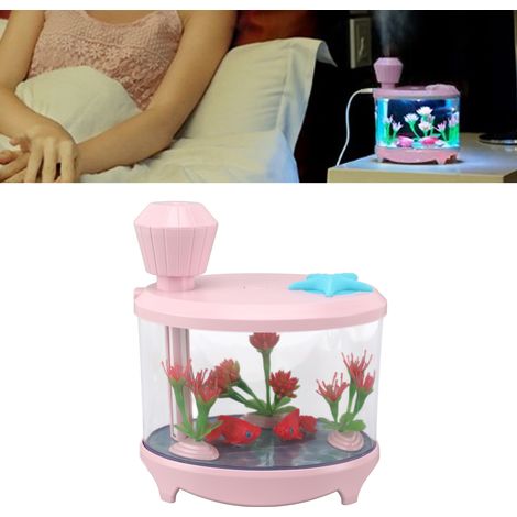 Kreativer 2-in-1 Ultraschall-Aroma-Luftbefeuchter für Aquarium, großer Diffusor, für Büro, Zuhause, kompakte Größe, USB-Anschluss, leise, fürs Auto, mit ätherischen Ölen, Pink (1/5)