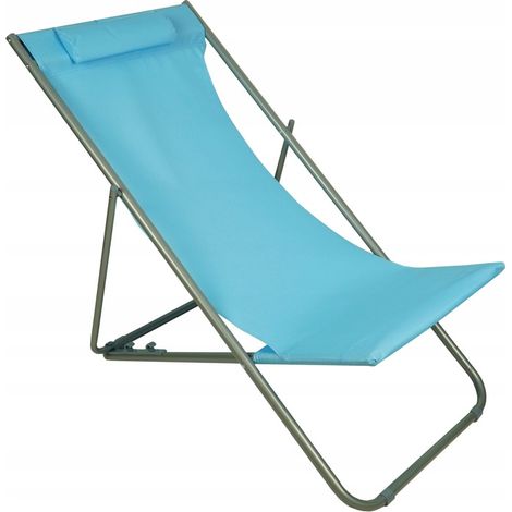 Strandliege, Campingstuhl, faltbar, blau, Sonne (1/5)