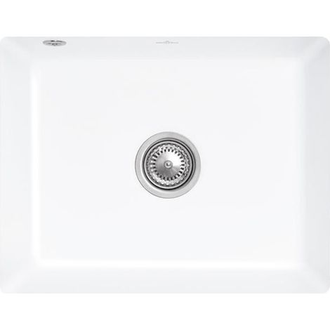 Évier sous plan VB Subway 60 SU 545 x 440 mm avec revêtement céramique intégré, blanc alpin cplus