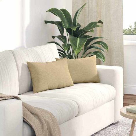 Coussins de canapé - 42013649 - Vert gris - 50 x 30 cm - Velours côtelé, rembourrage polyester (1/5)