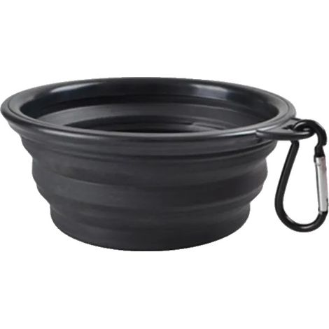 Bol de nourriture pour animaux portable, pliable, en TPR durable, noir, 350 ml-f (1/2)
