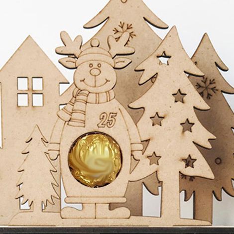 Weihnachts-Adventskalender mit 25 Schubladen, Schokolade, Countdown bis Weihnachten, nachfüllbar, aus Holz, Weihnachtsgeschenk für Kinder (1/3)