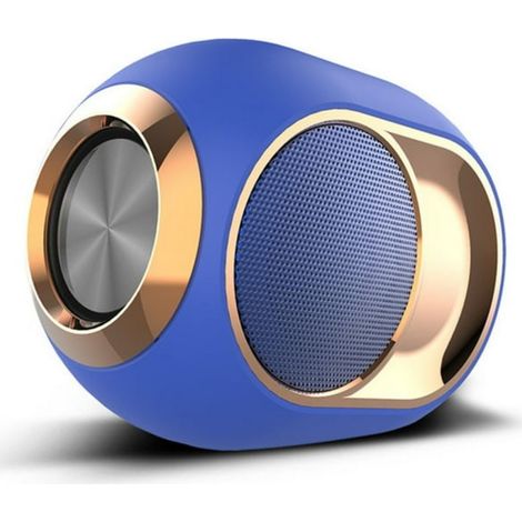 Enceinte sans fil stéréo Bluetooth, Golden Egg, enceinte Bluetooth sans fil avec caisson de basses ultra puissant, portable, bleue (1/5)