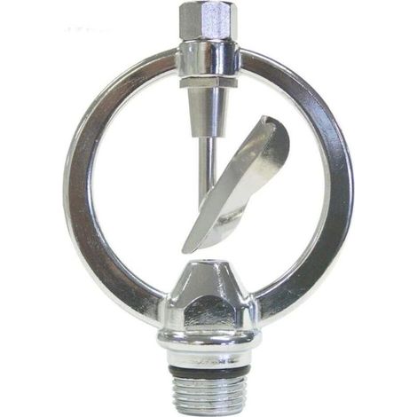 Pommeau de douche effet pluie en alliage de zinc, filetage NPT 1/2 pouce - Rotation papillon automatique à 360° pour une pulvérisation uniforme, convient à l'irrigation du jardin, de la pelouse et de (1/4)