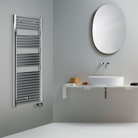 Termoarredo elettrico in acciaio al carbonio con temperatura max 90° Cortina Evo - H72x40 cm (1/5)