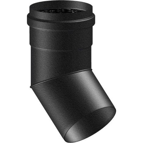 CURVA 45  ° SMALTATA NERO OPACO PER STUFE A PELLET -  EE ¸80  - COV