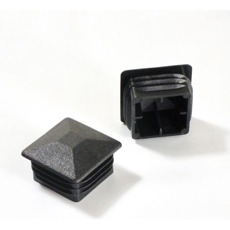 Ajile – Embout Plastique Carré PYRAMIDAL pour tube 30 x 30 épaisseur 1,0 à 2,0 mm NOIR