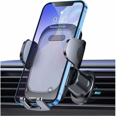 Supporto per telefono da auto, supporto per telefono da auto con rotazione a 360° con bocchetta di ventilazione, rilascio con un pulsante (1/5)