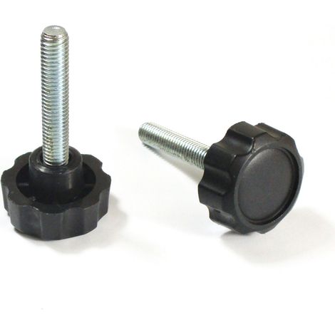 Ajile – Bouton Molette de Manœuvre, Serrage - Tige Filetée Diamètre 32 mm (M8) et Longueur 40 mm en Acier Zingué