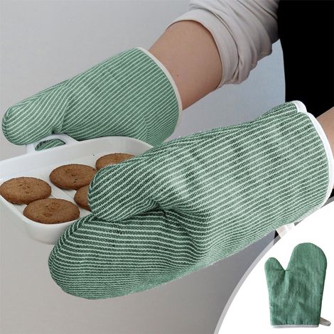 Un paio di guanti da forno resistenti al calore, guanti per la cottura al microonde, guanti da cucina antiscivolo e termoresistenti, per cucinare, grigliare e preparare dolci in casa.