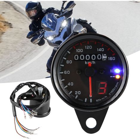 Universeller Motorrad-/ATV-LED-Kilometerzähler mit Hintergrundbeleuchtung, 12 V – Geschwindigkeitsanzeiger