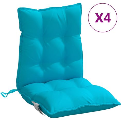 Coussins de chaise à dossier bas lot de 4 turquoise (1/5)