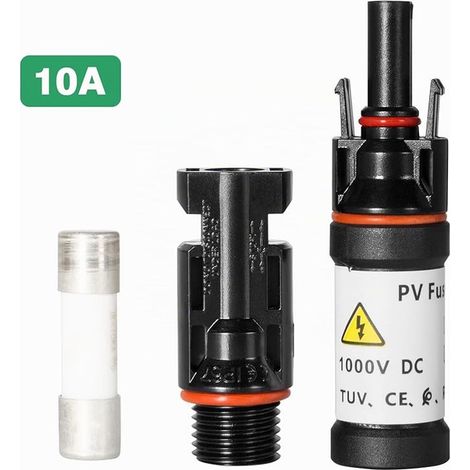 Solar PV Fuse Plug 1000V DC 20A IP67 Connecteur Panneau Solaire Étanche Fusible Solaire PV Plug pour Système Solaire PV (1/3)