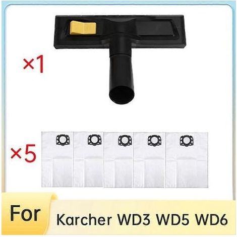 Sac à poussière de rechange pour aspirateur Karcher WD4, WD5 et WD6 : brosse et tête de ramassage pour le nettoyage des sols. (1/5)