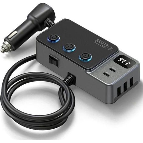 Chargeur Allume-Cigare GC06 Haute Puissance - Affichage Tension LCD - Charge Rapide USB Voiture - Compatible Tous Appareils (1/5)