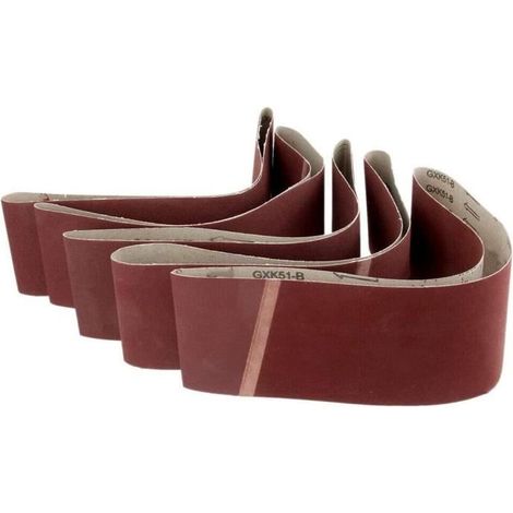 Bandes abrasives 75 mm x457 mm,ponceuse outil abrasif pour matériaux de construction,textile,travail du bois(5 pièces,grain 320) (M) (1/4)