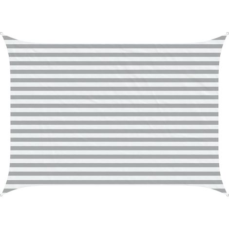 Sun Shade Sail Light Grey and White 3,5 x 2,5 m vidaXL